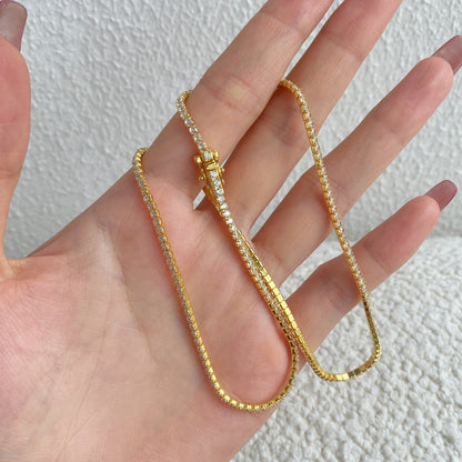 [Love More]Delicate Round Shape Tennis Necklace