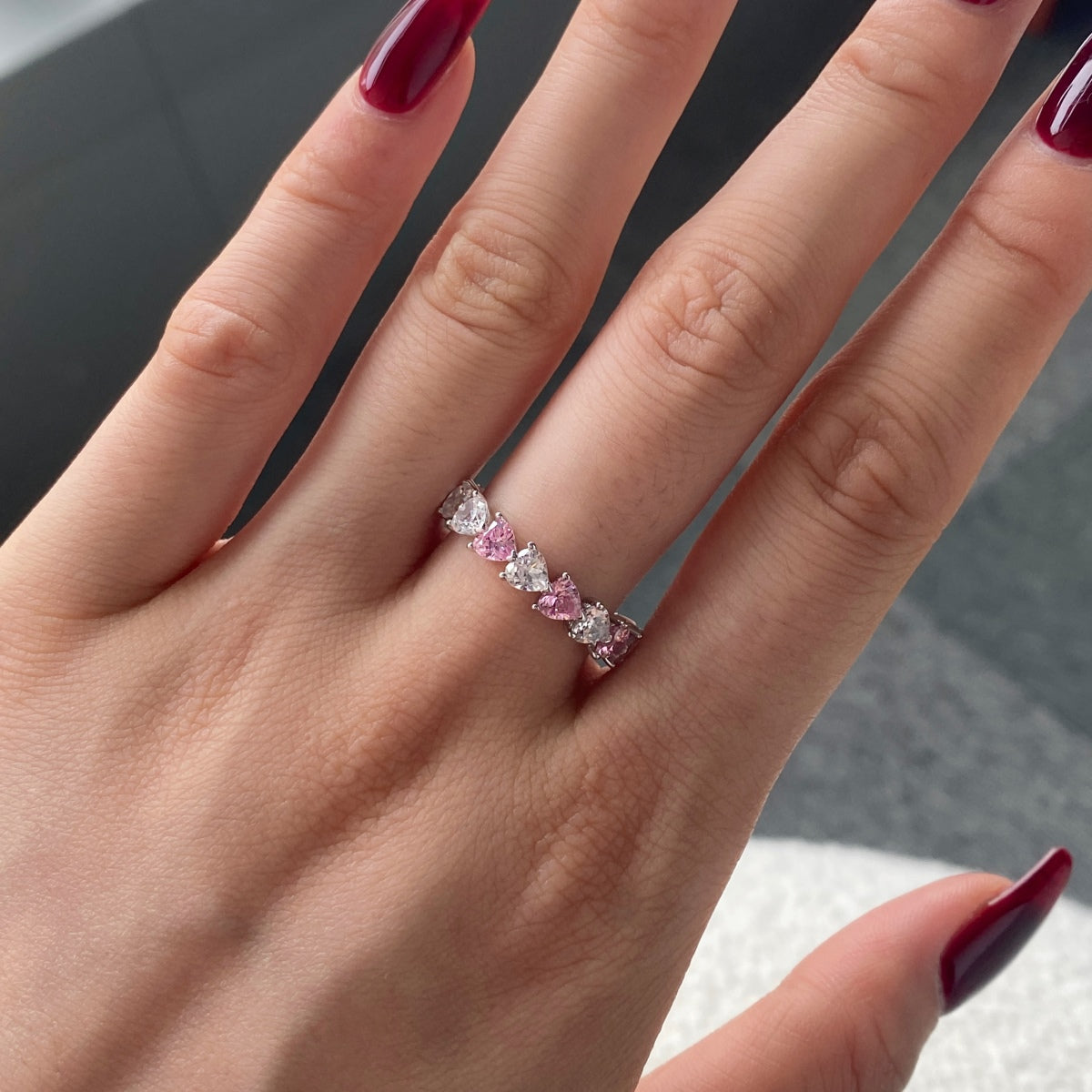 [Love More]0.25 Carat Radiant Romance Heart Cut Lover Ring