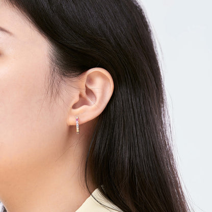 [Love More]Radiant Colorful Round Cut Earrings