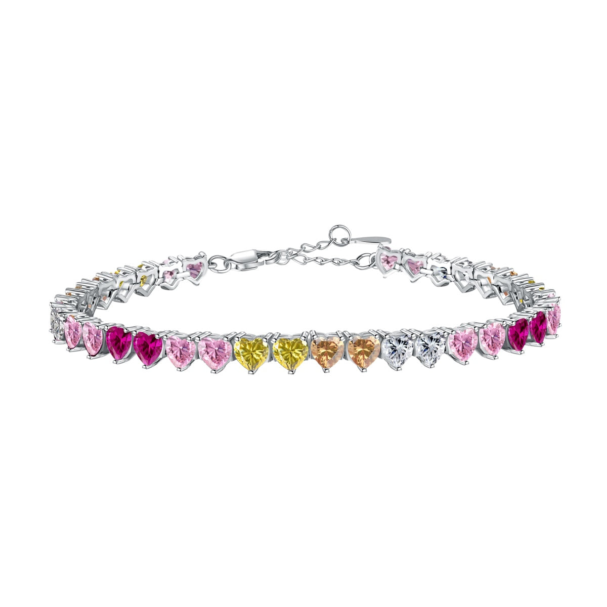 [Love More]Luxurious Colorful Romantic Heart Shape Lover Bracelet