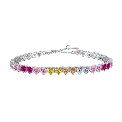 [Love More]Luxurious Colorful Romantic Heart Shape Lover Bracelet