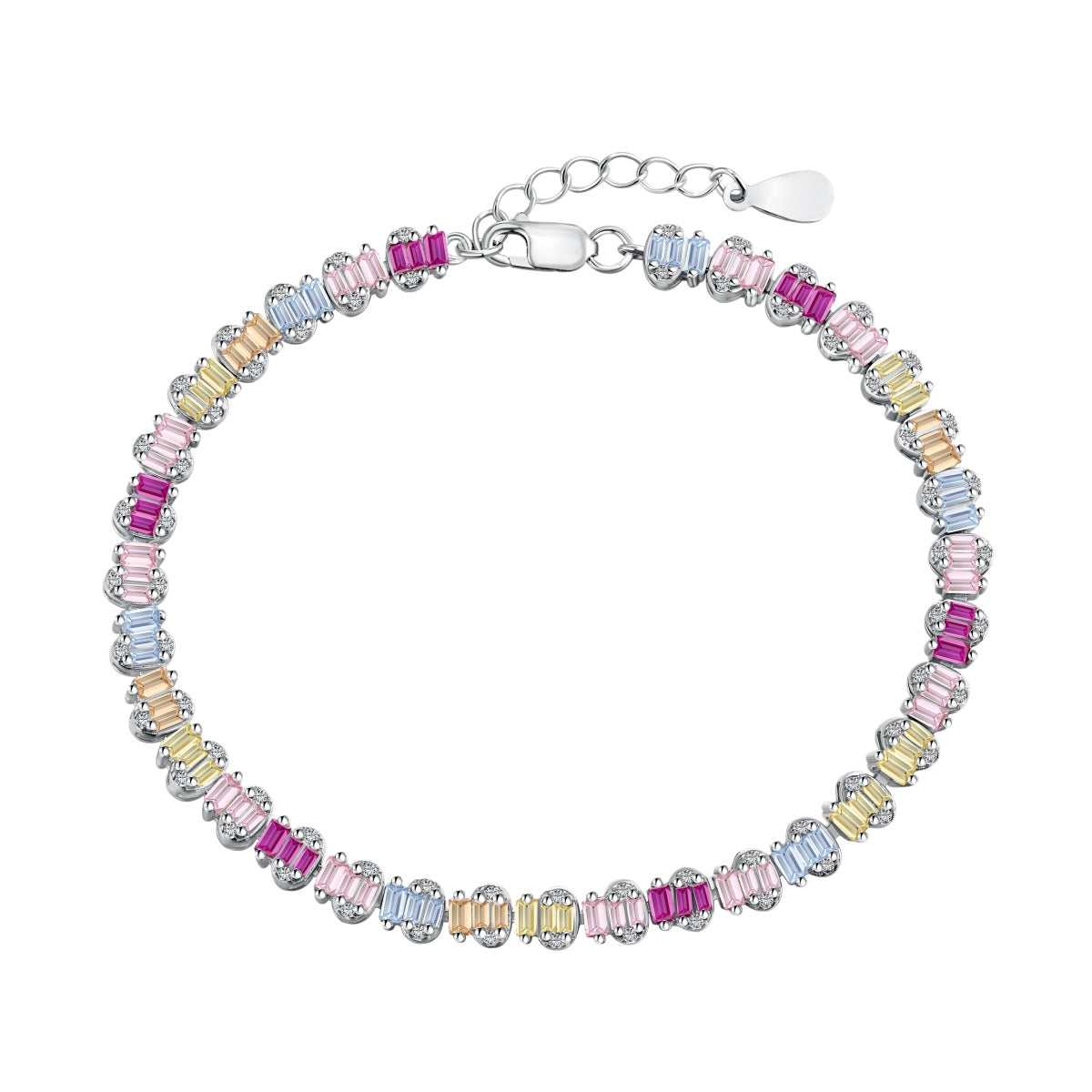 [Love More]Delicate Colorful Emerald Cut Party Bracelet