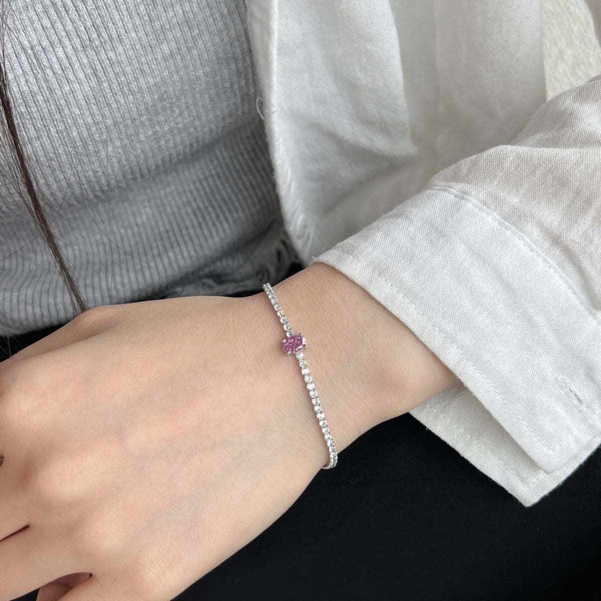 [Love More]0.75 Carat Exquisite Oval Cut Daily Bracelet