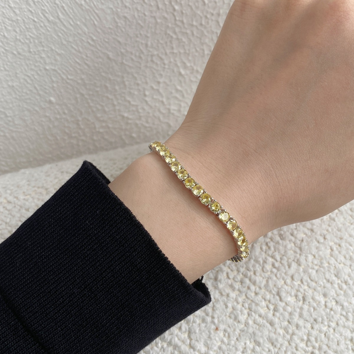 [Love More]Ornate Dazzling Round Cut Tennis Bracelet