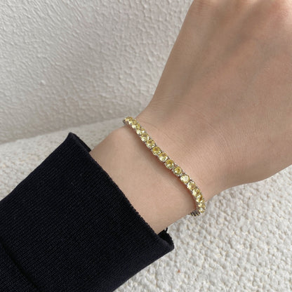[Love More]Ornate Dazzling Round Cut Tennis Bracelet