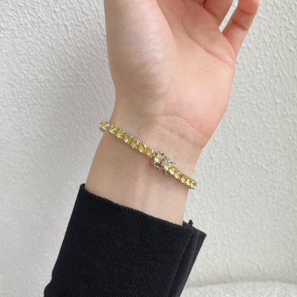 [Love More]Ornate Dazzling Round Cut Tennis Bracelet