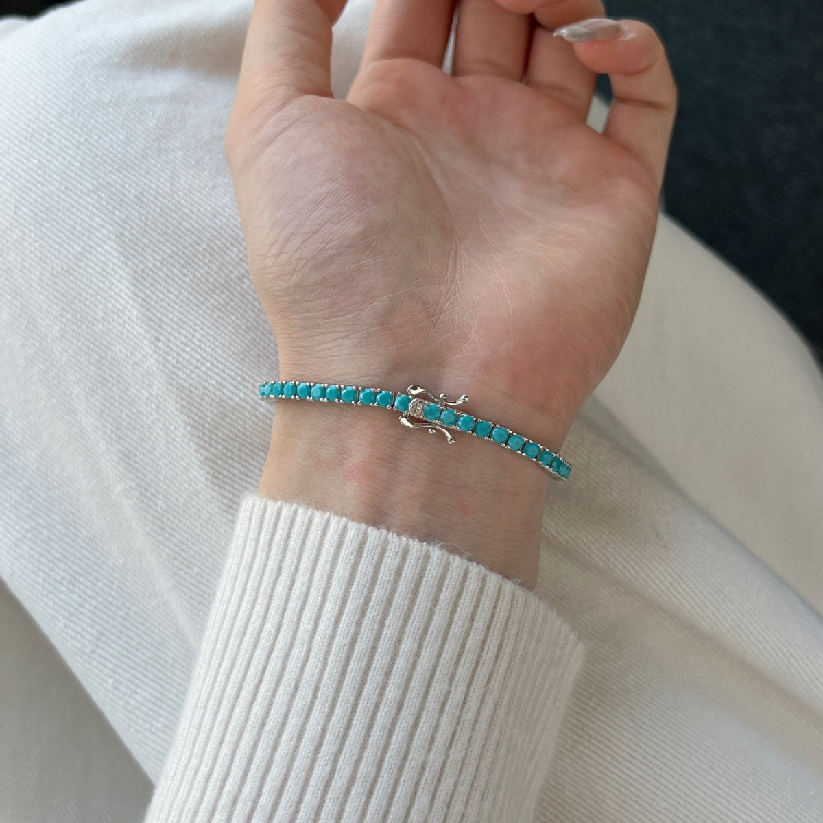 [Love More]Dainty Charming Round Cut Tennis Bracelet