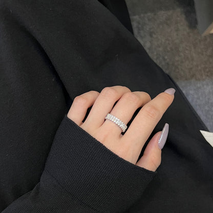 [Love More]Splashy Ornate Emerald Cut Cocktail Ring