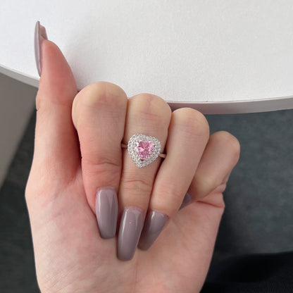 [Love More]Delicate Ebullient Heart Shape Wedding Ring