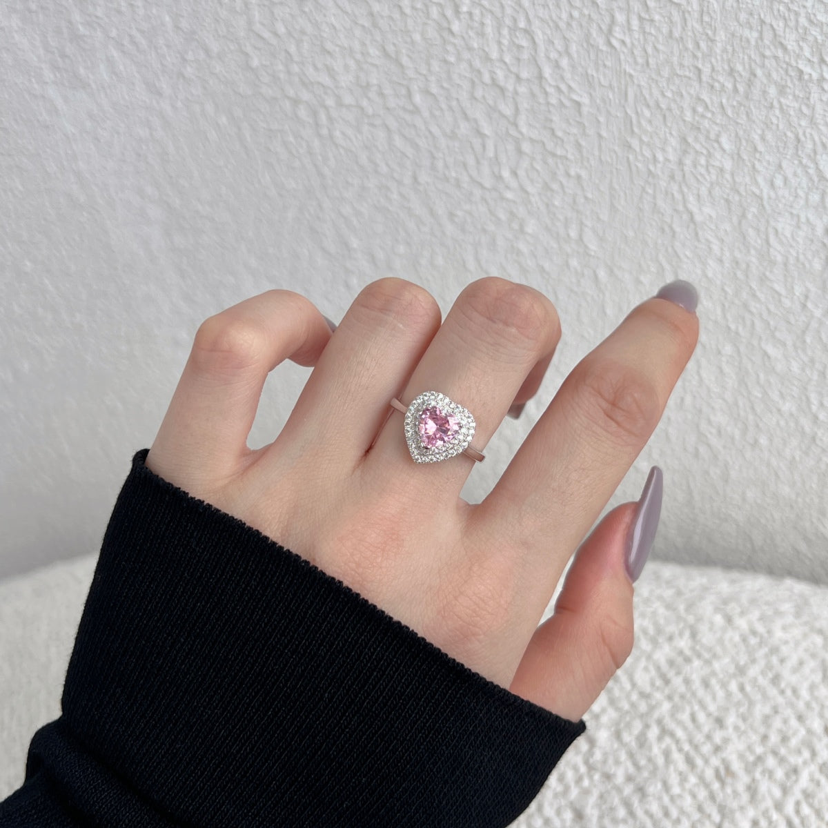 [Love More]Delicate Ebullient Heart Shape Wedding Ring