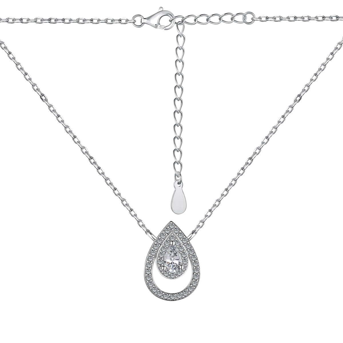 [Love More]Sparkling Pear Cut Necklace