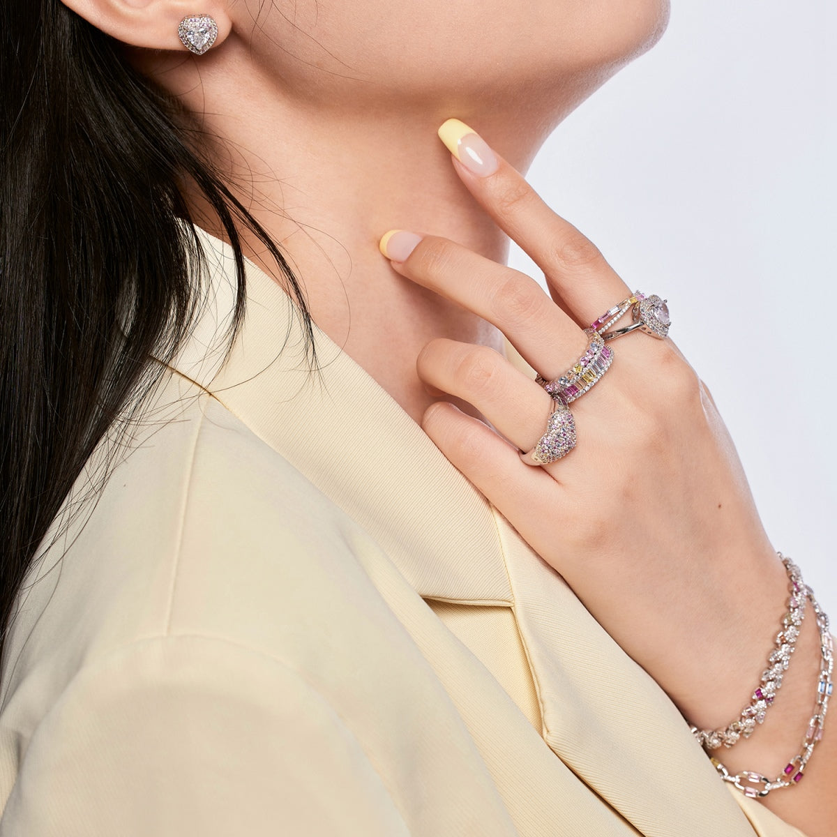 [Love More]Delicate Ebullient Heart Shape Wedding Ring