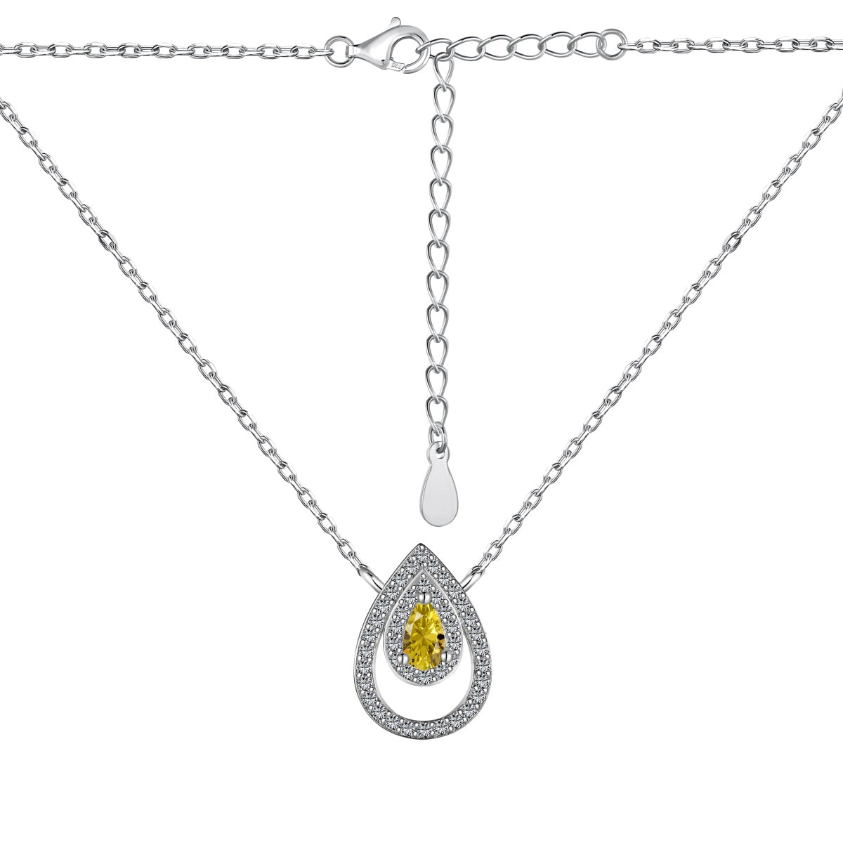 [Love More]Sparkling Pear Cut Necklace