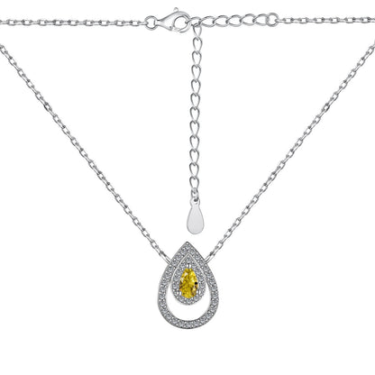 [Love More]Sparkling Pear Cut Necklace