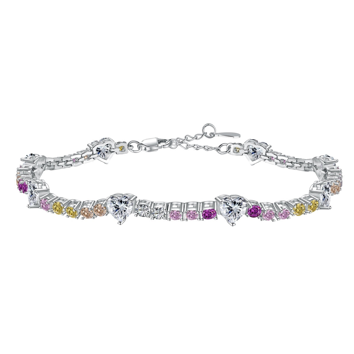[Love More]Romantic Heart Shape Round Cut Lover Bracelet