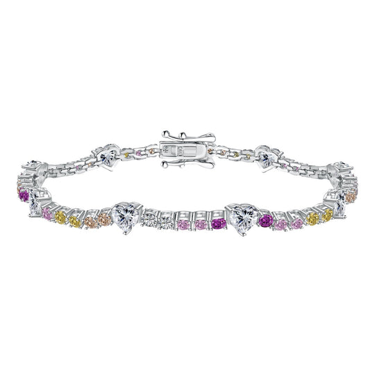 [Love More]Romantic Heart Shape Round Cut Lover Bracelet
