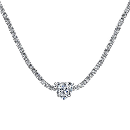 [Love More]2.0 Carat Sparkling Tennis Heart Cut Necklace