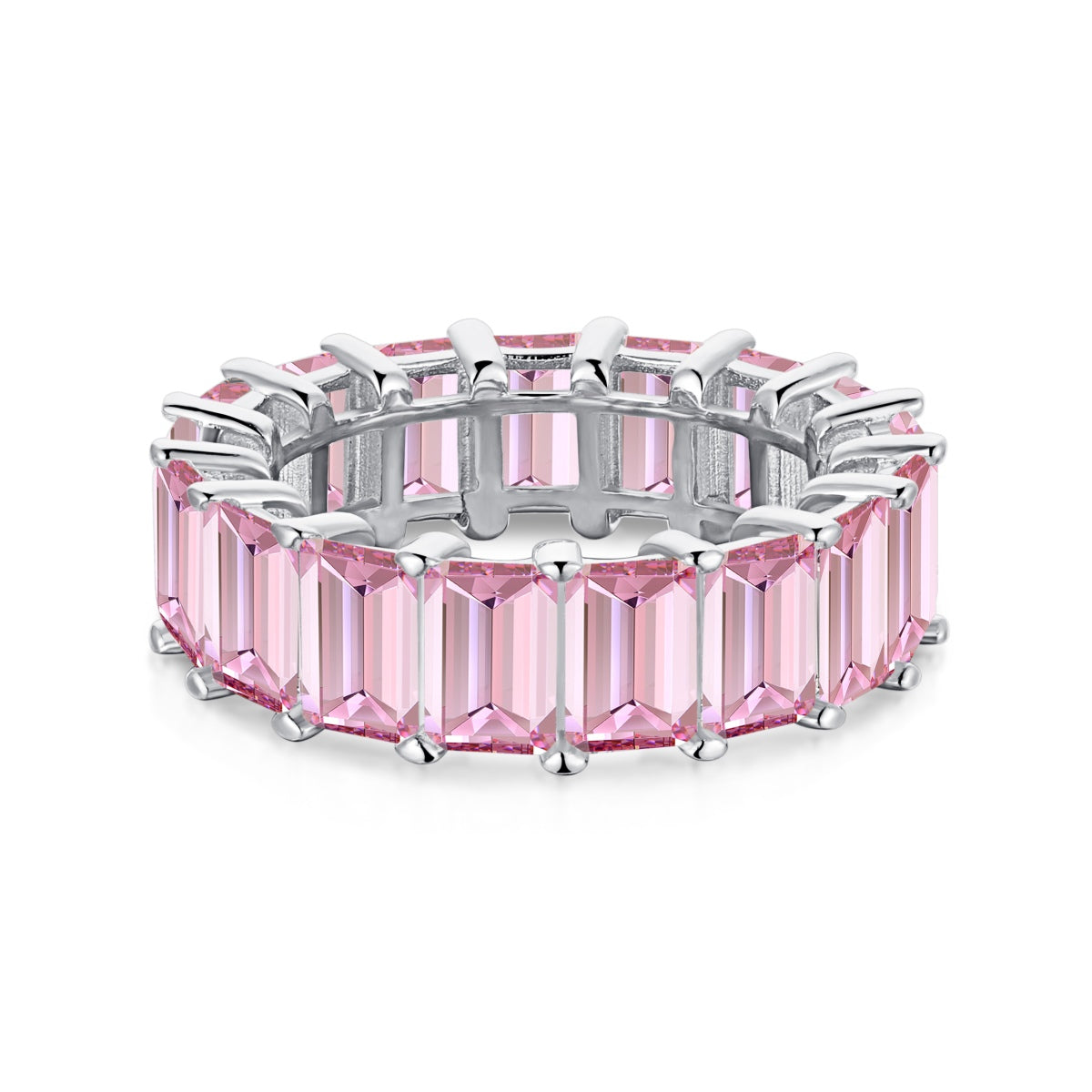 [Love More]0.75 Carat Elegant Emerald Cut Tennis Ring
