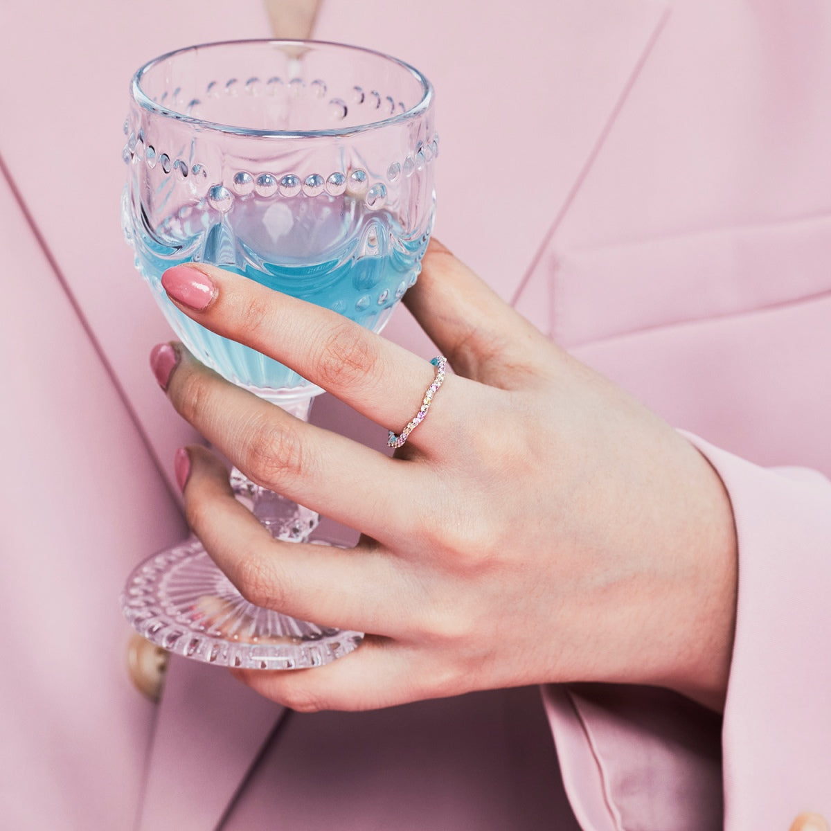[Love More]Dainty Colorful Round Cut Party Ring