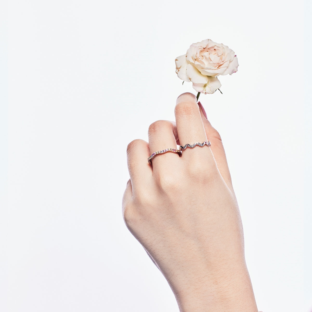 [Love More]Dainty Colorful Round Cut Party Ring