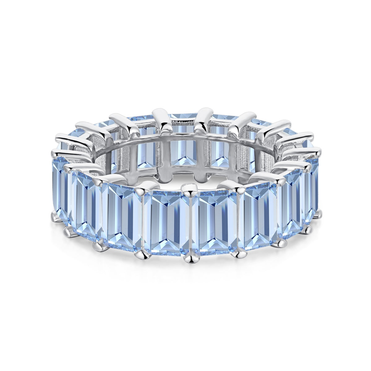 [Love More]0.75 Carat Elegant Emerald Cut Tennis Ring