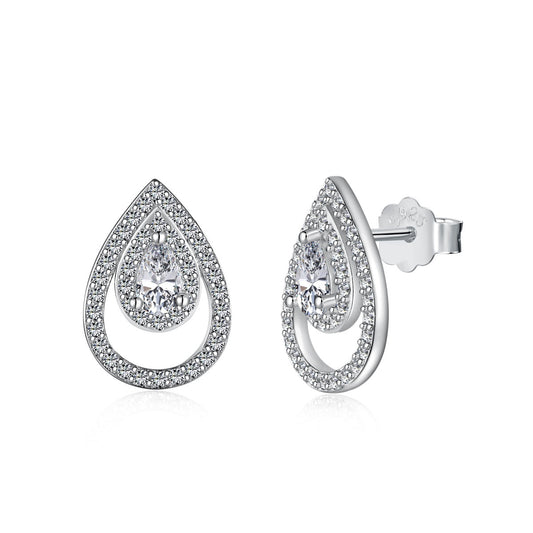 [Love More]Sparkling Delicate Water Drop Shape Daily Earrings