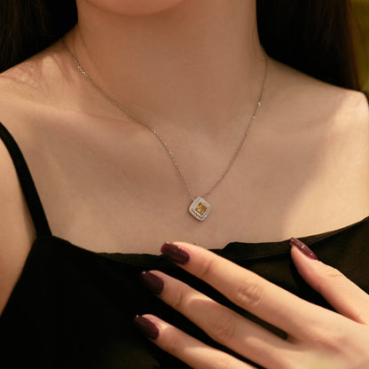 [Love More]Sparkling Asscher Cut Necklace