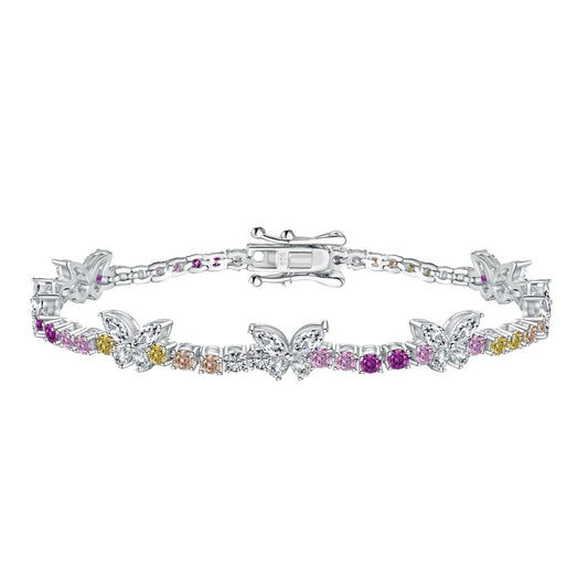 [Love More]Ornate Colorful Butterfly Shape Round Cut Daily Bracelet