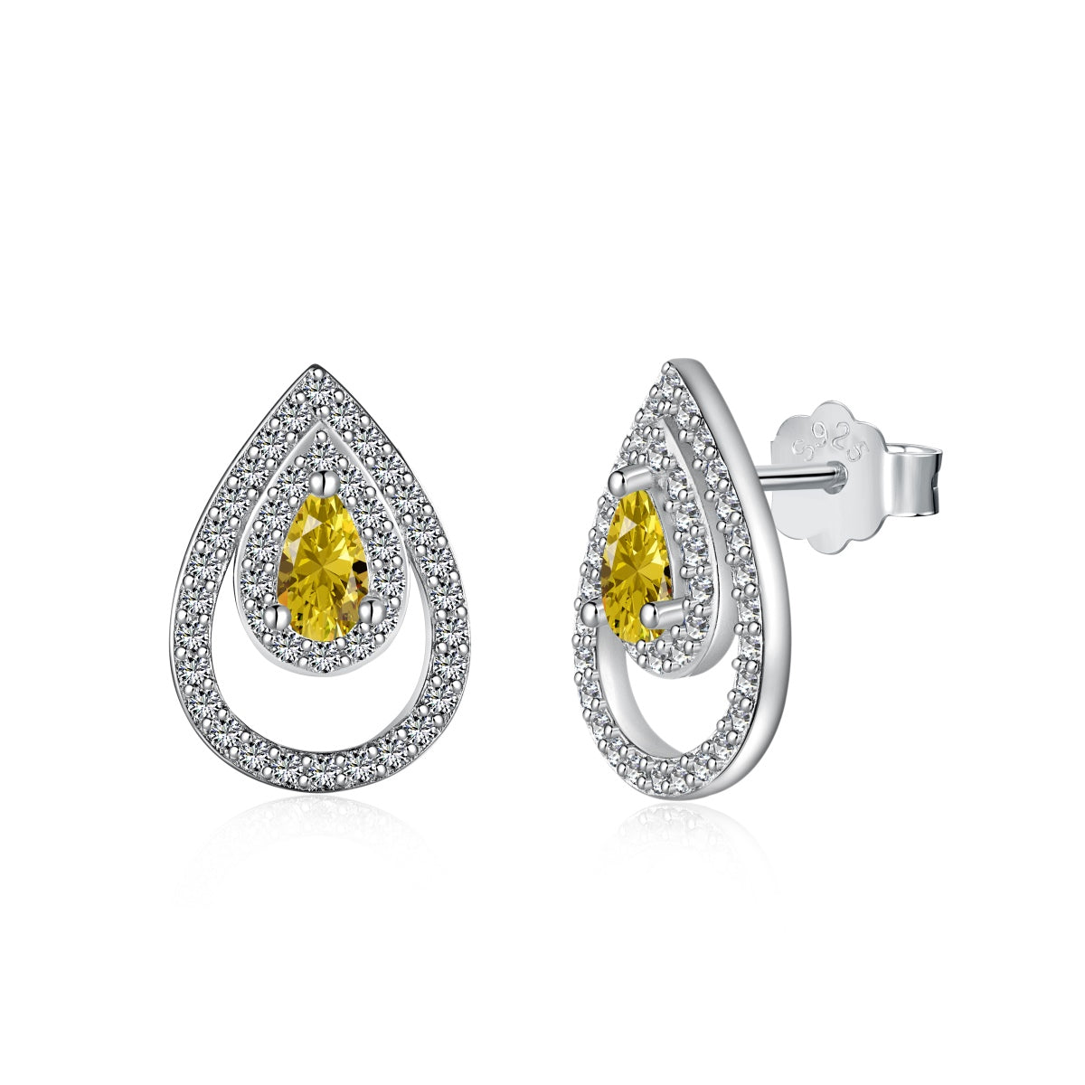[Love More]Sparkling Delicate Water Drop Shape Daily Earrings