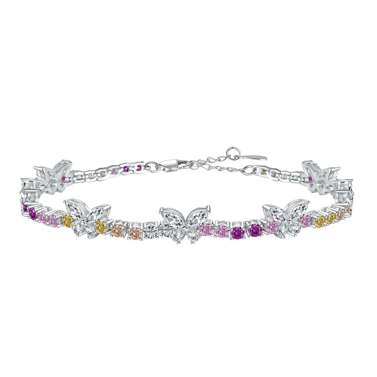 [Love More]Ornate Colorful Butterfly Shape Round Cut Daily Bracelet