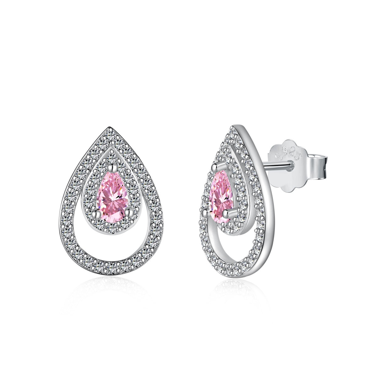 [Love More]Sparkling Delicate Water Drop Shape Daily Earrings
