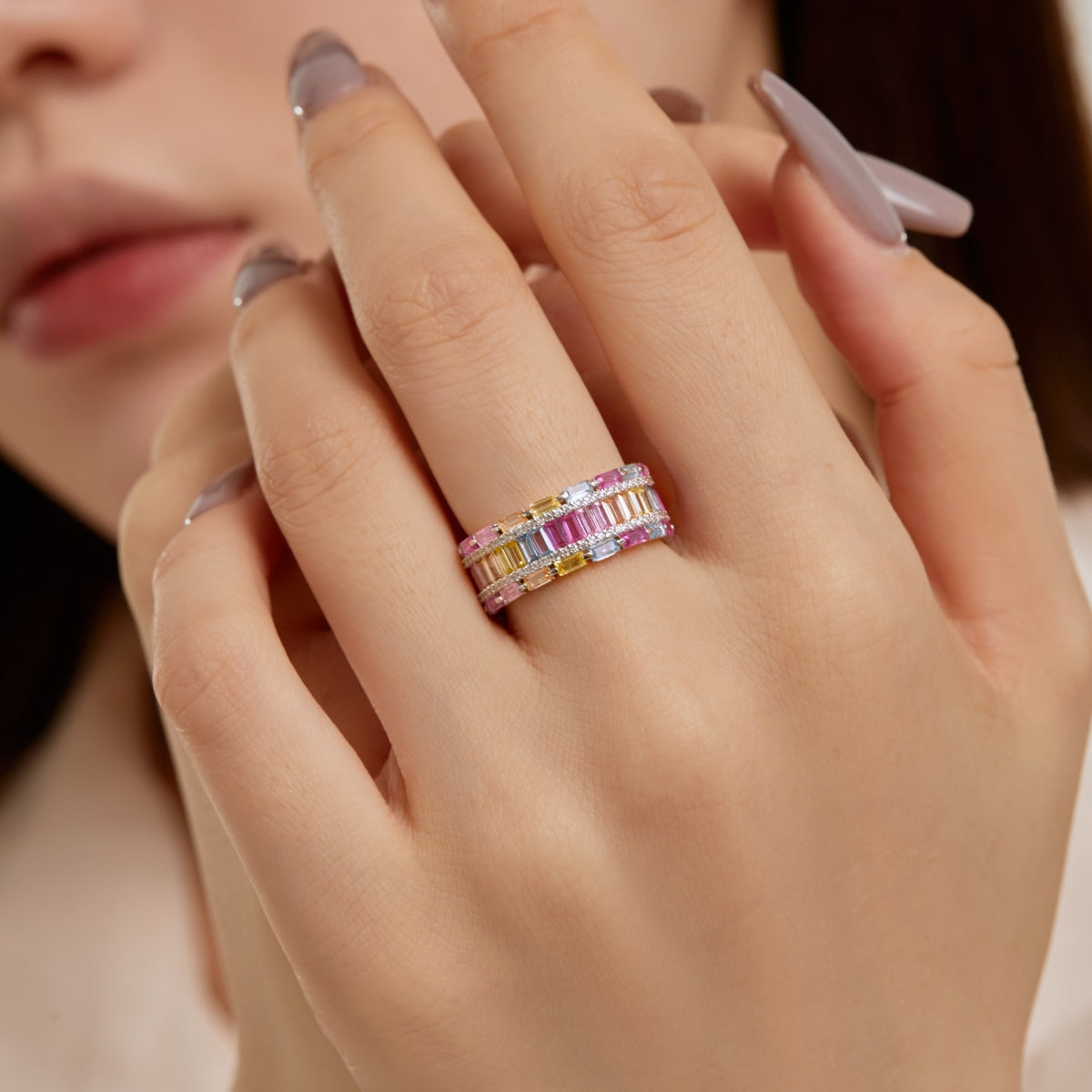 [Love More]Dazzling Colorful Radiant Cut Party Ring