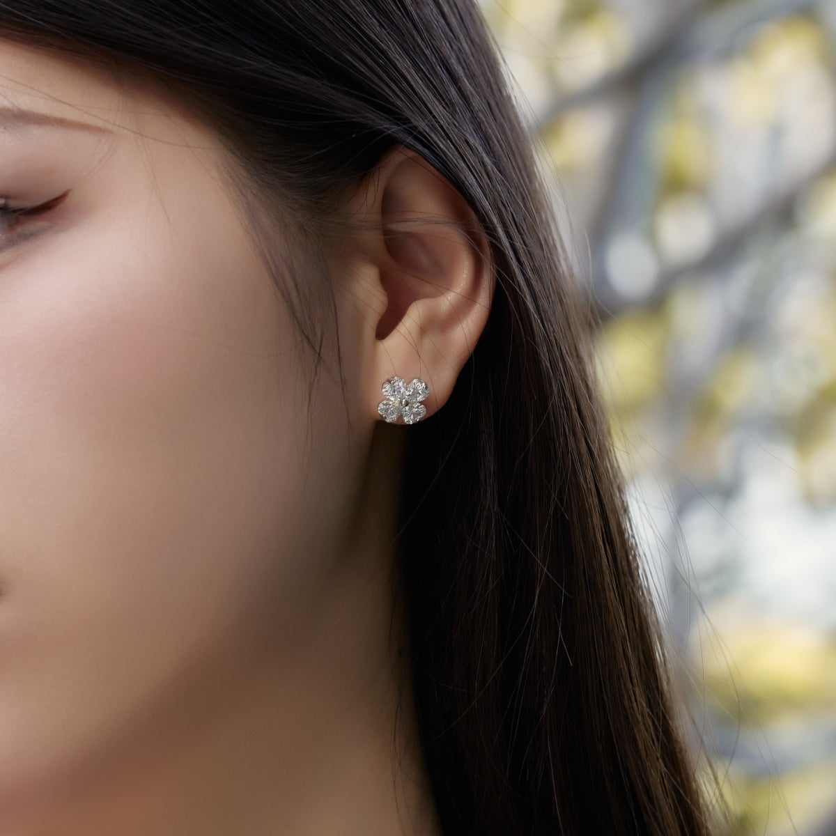 [Love More]Four-Leaf Clover Ball Earrings