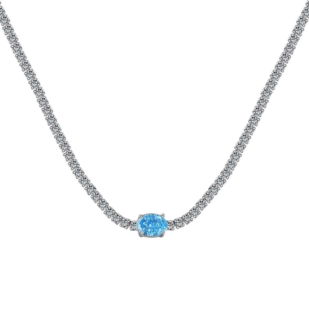 [Love More]1.0 Carat Shining Oval Cut Necklace