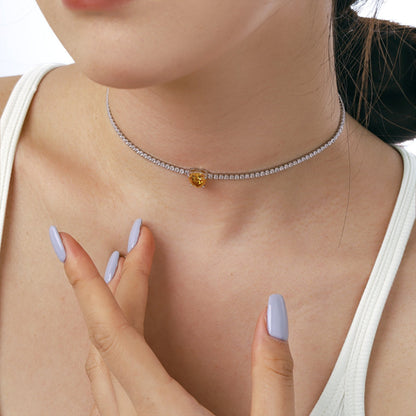 [Love More]2.0 Carat Sparkling Tennis Heart Cut Necklace