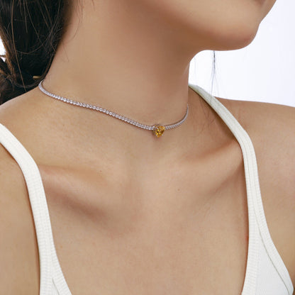 [Love More]2.0 Carat Sparkling Tennis Heart Cut Necklace