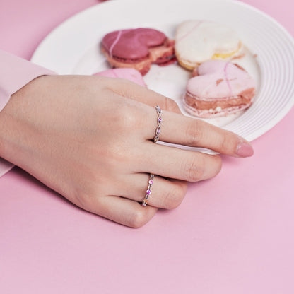 [Love More]Sparkling Colorful Round Cut Tennis Ring