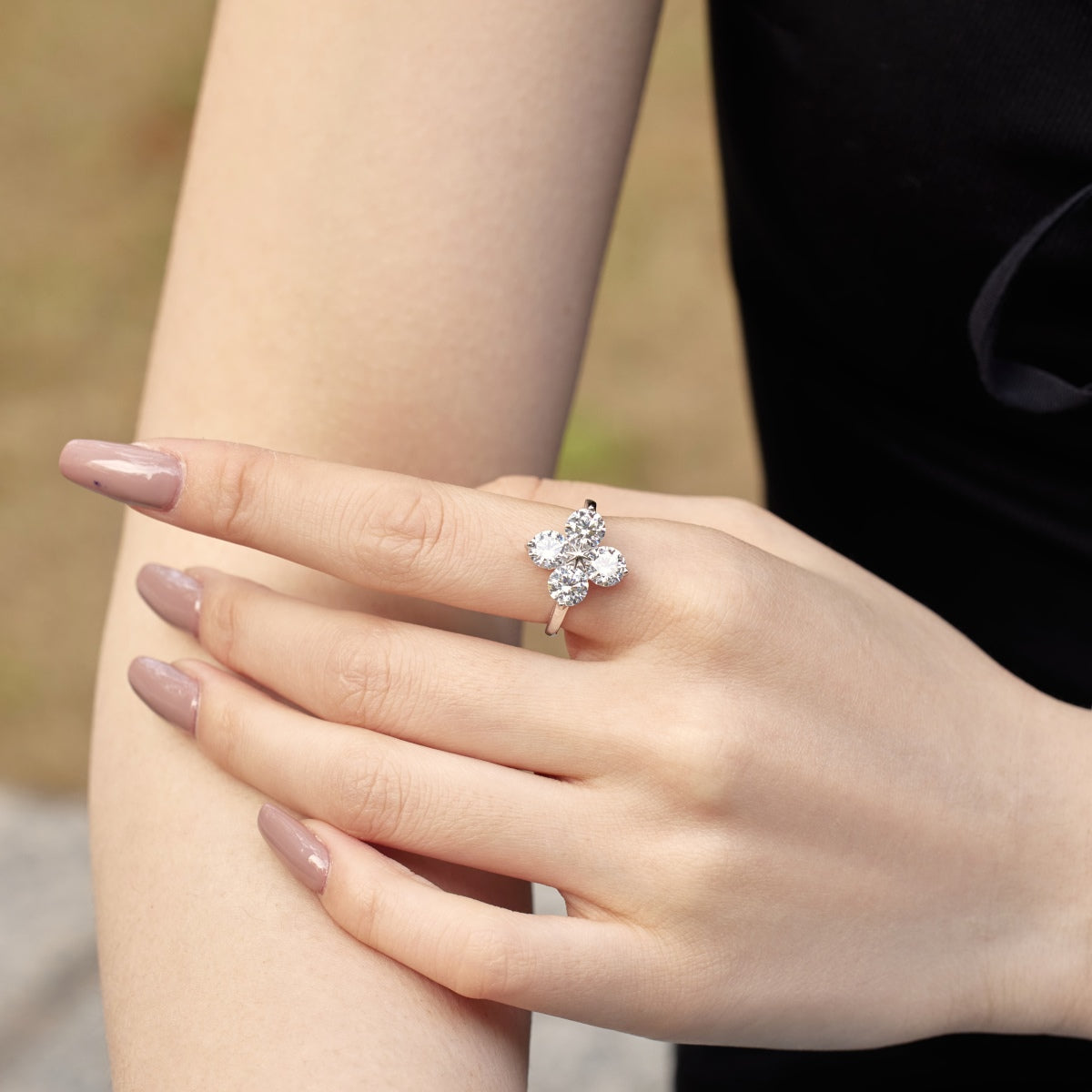 [Love More]Four-Leaf Clover Eight-Pointed Star Ring