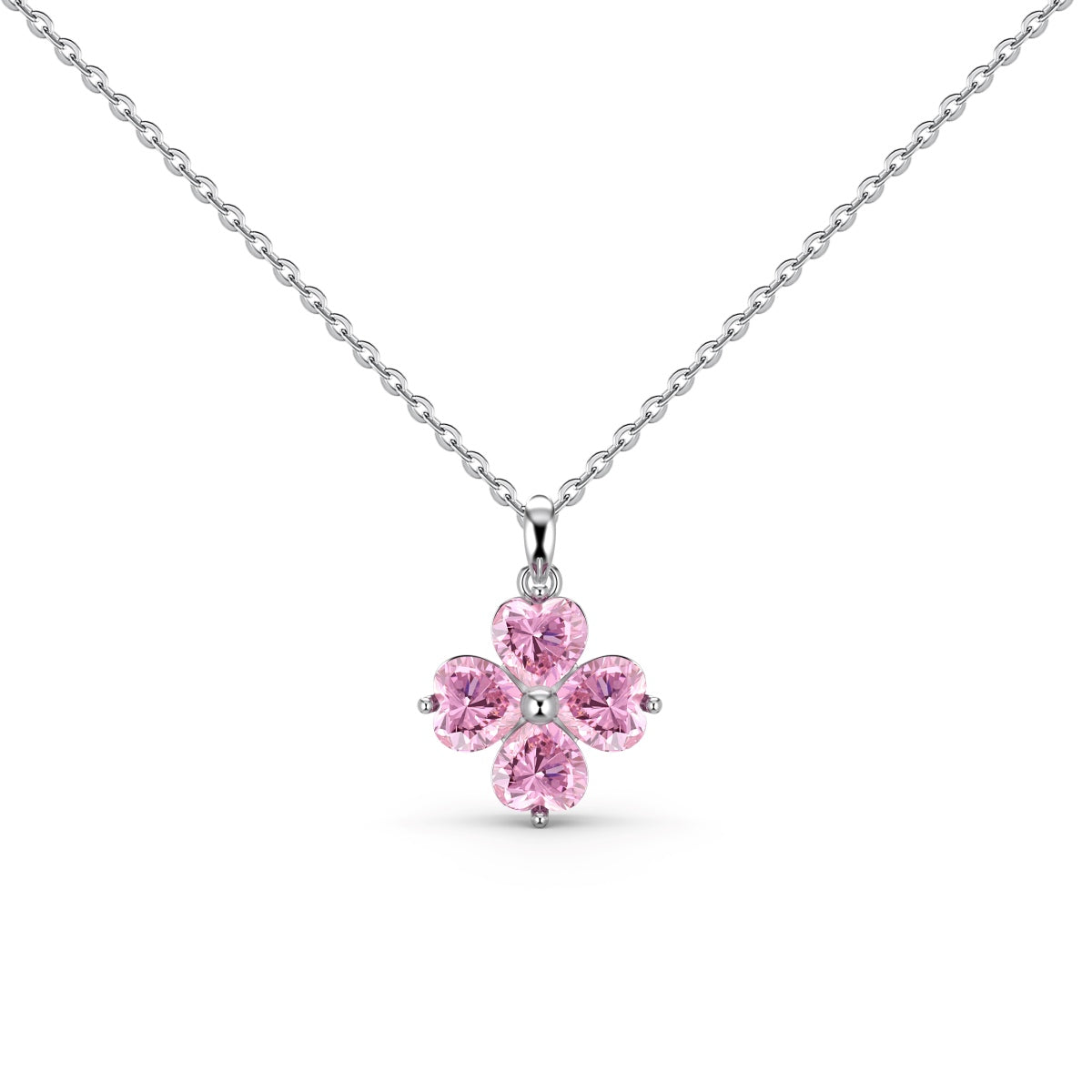 [Love More]Heart-Shaped Four-Leaf Clover Bead Necklace