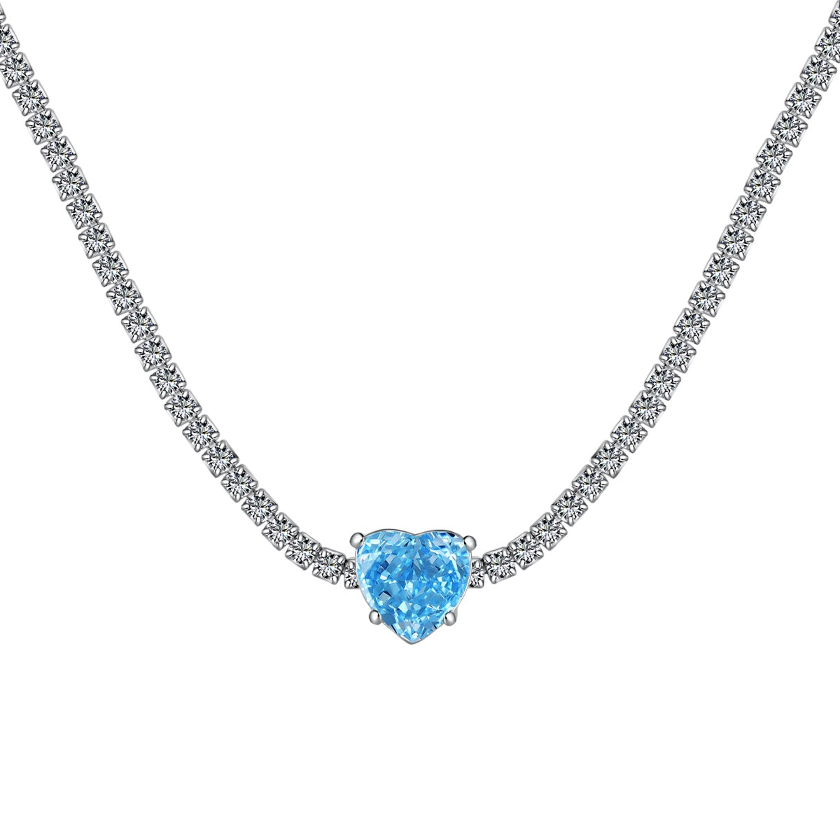 [Love More]2.0 Carat Sparkling Tennis Heart Cut Necklace