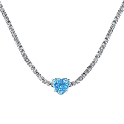 [Love More]2.0 Carat Sparkling Tennis Heart Cut Necklace
