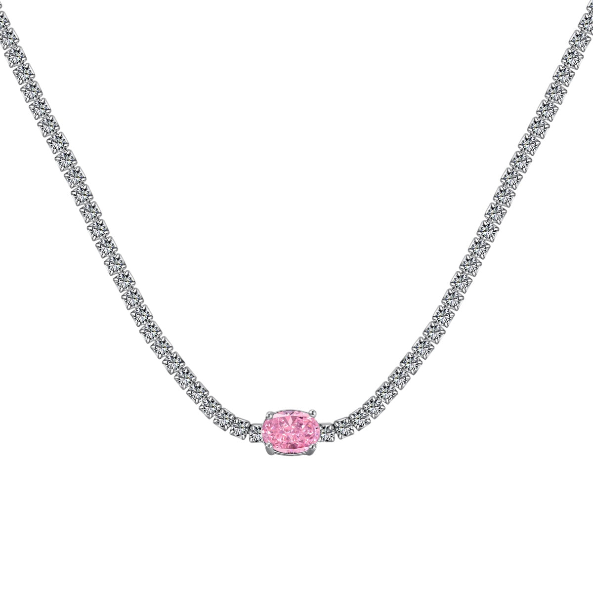 [Love More]1.0 Carat Shining Oval Cut Necklace