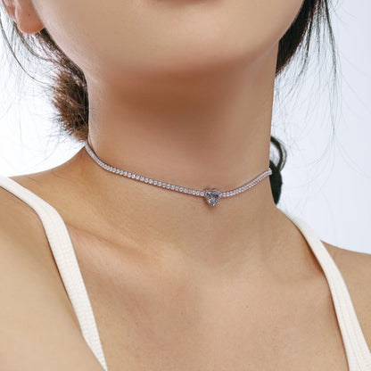 [Love More]2.0 Carat Sparkling Tennis Heart Cut Necklace
