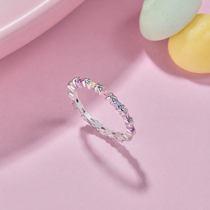 [Love More]Charming Colorful Round Cut Daily Ring
