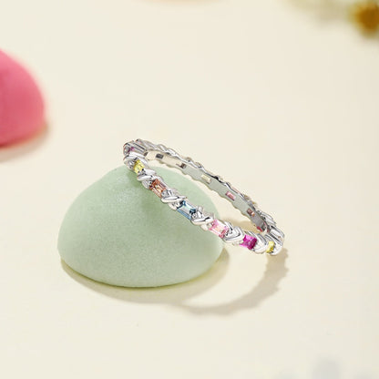 [Love More]Charming Colorful Round Cut Daily Ring