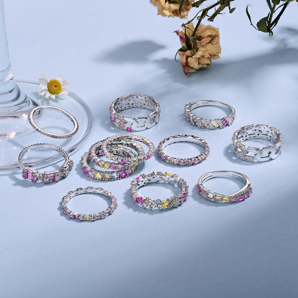[Love More]Charming Colorful Round Cut Daily Ring