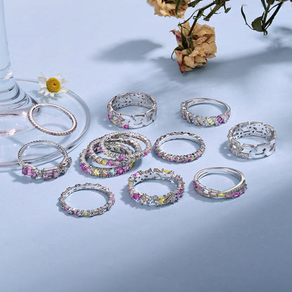 [Love More]Charming Colorful Round Cut Daily Ring