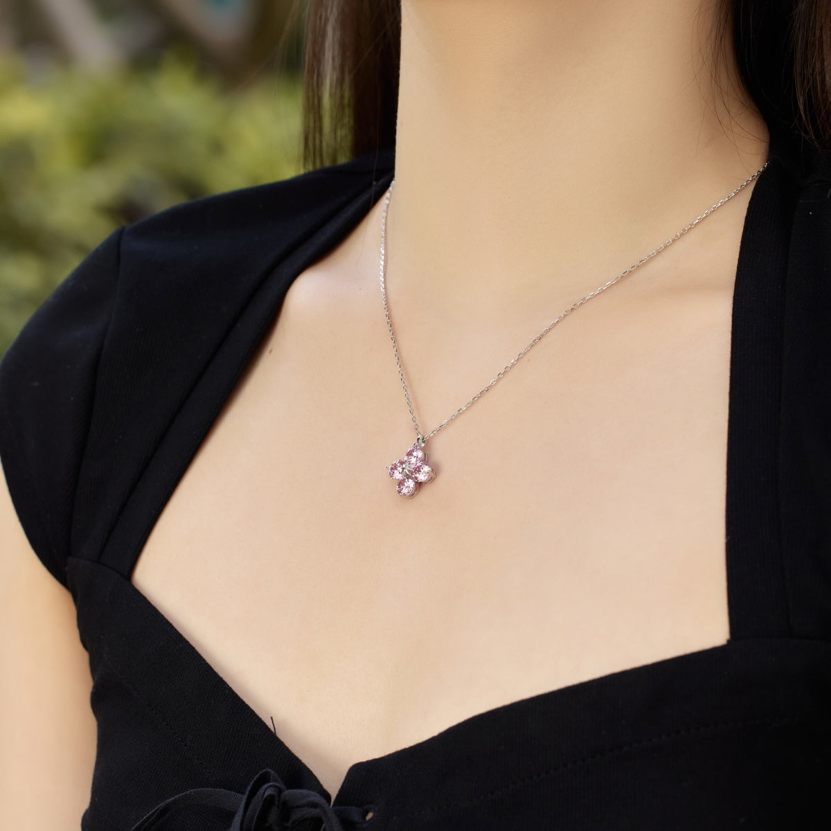[Love More]Four-Leaf Clover And Eight-Pointed Star Necklace