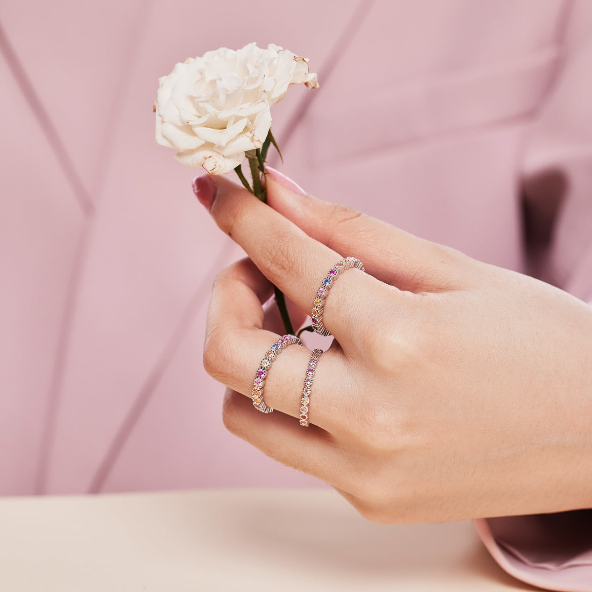 [Love More]Exquisite Colorful Round Cut Party Ring