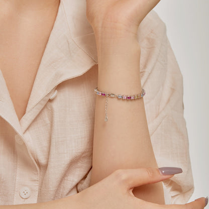 [Love More]Delicate Colorful Emerald Cut Party Bracelet